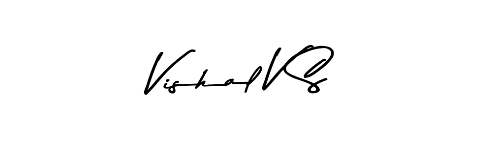 How to make Vishal V S name signature. Use Asem Kandis PERSONAL USE style for creating short signs online. This is the latest handwritten sign. Vishal V S signature style 9 images and pictures png