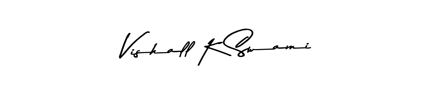 How to make Vishall K Swami name signature. Use Asem Kandis PERSONAL USE style for creating short signs online. This is the latest handwritten sign. Vishall K Swami signature style 9 images and pictures png