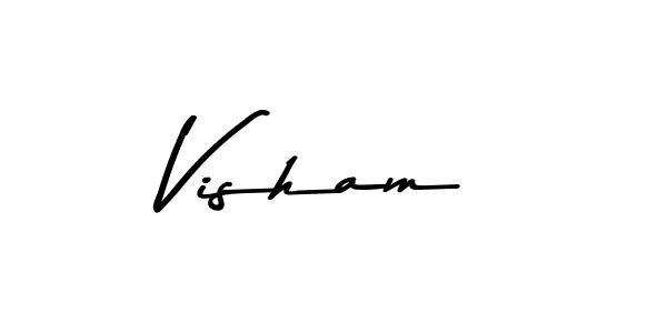 Use a signature maker to create a handwritten signature online. With this signature software, you can design (Asem Kandis PERSONAL USE) your own signature for name Visham. Visham signature style 9 images and pictures png