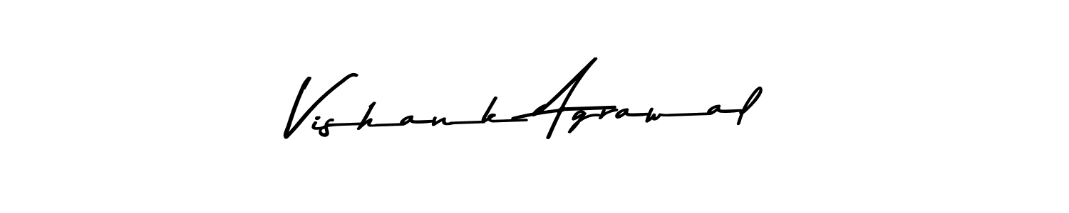 Make a beautiful signature design for name Vishank Agrawal. With this signature (Asem Kandis PERSONAL USE) style, you can create a handwritten signature for free. Vishank Agrawal signature style 9 images and pictures png
