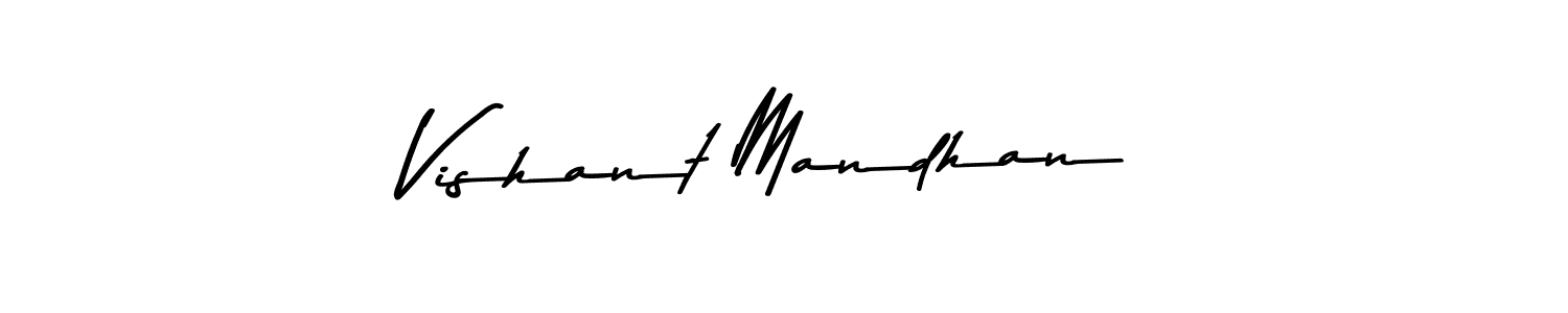 Also You can easily find your signature by using the search form. We will create Vishant Mandhan name handwritten signature images for you free of cost using Asem Kandis PERSONAL USE sign style. Vishant Mandhan signature style 9 images and pictures png