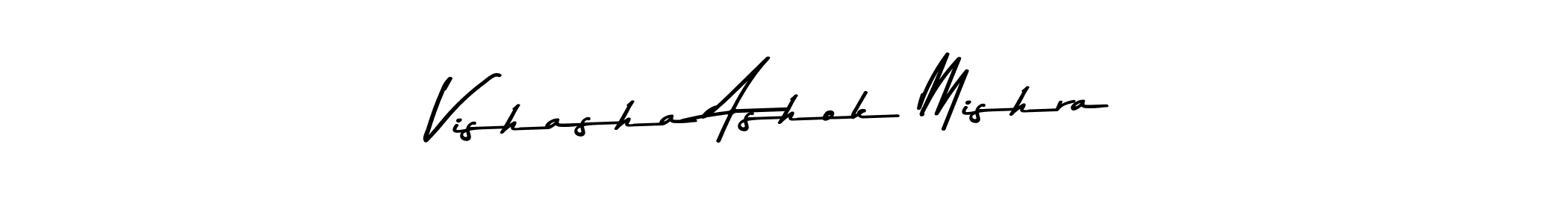 Make a beautiful signature design for name Vishasha Ashok Mishra. With this signature (Asem Kandis PERSONAL USE) style, you can create a handwritten signature for free. Vishasha Ashok Mishra signature style 9 images and pictures png
