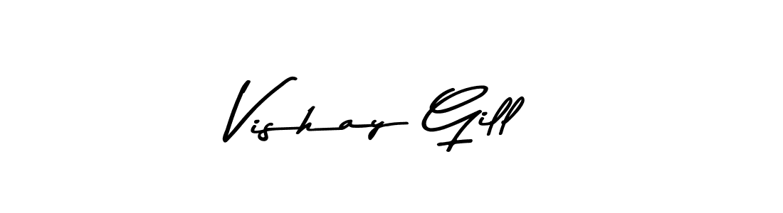 Use a signature maker to create a handwritten signature online. With this signature software, you can design (Asem Kandis PERSONAL USE) your own signature for name Vishay Gill. Vishay Gill signature style 9 images and pictures png