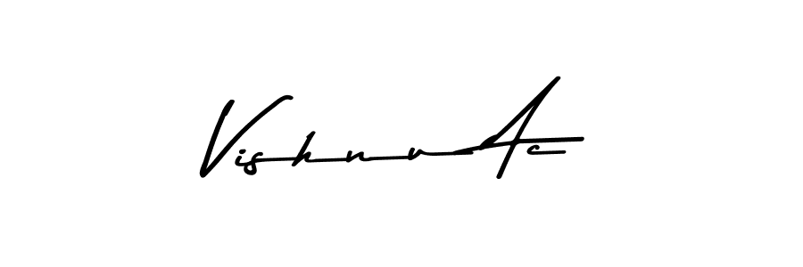 Vishnu Ac stylish signature style. Best Handwritten Sign (Asem Kandis PERSONAL USE) for my name. Handwritten Signature Collection Ideas for my name Vishnu Ac. Vishnu Ac signature style 9 images and pictures png