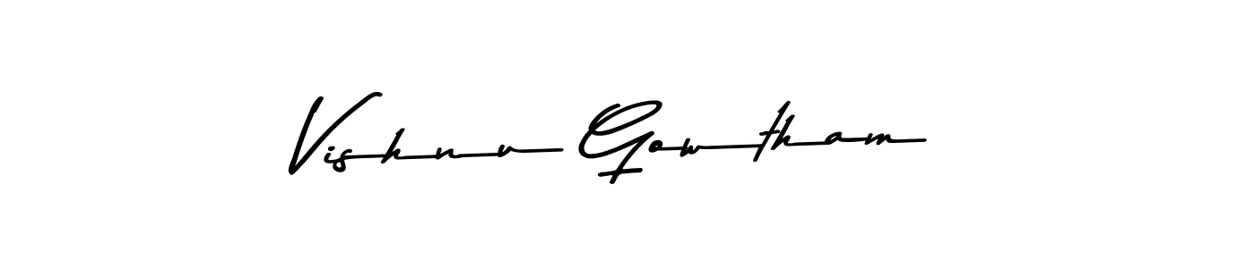 Also we have Vishnu Gowtham name is the best signature style. Create professional handwritten signature collection using Asem Kandis PERSONAL USE autograph style. Vishnu Gowtham signature style 9 images and pictures png
