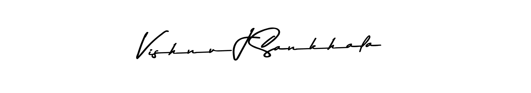 Create a beautiful signature design for name Vishnu J Sankhala. With this signature (Asem Kandis PERSONAL USE) fonts, you can make a handwritten signature for free. Vishnu J Sankhala signature style 9 images and pictures png