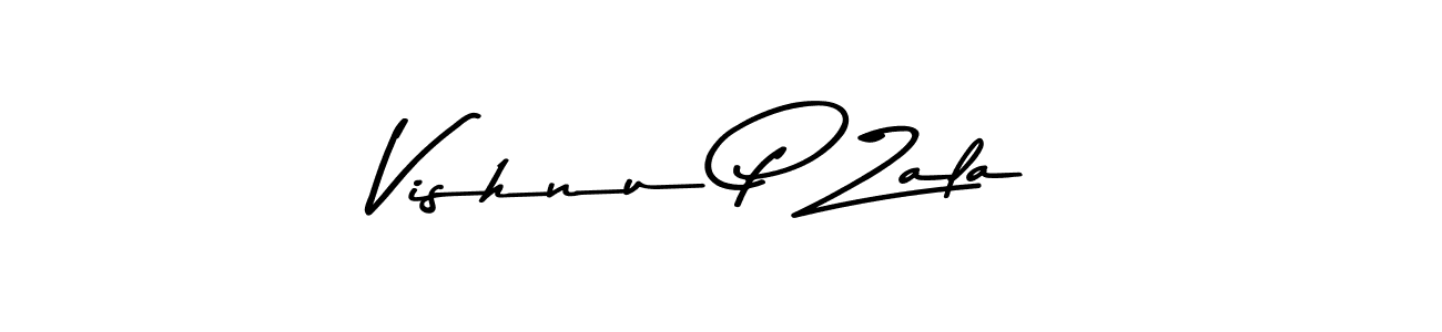 Make a beautiful signature design for name Vishnu P Zala. With this signature (Asem Kandis PERSONAL USE) style, you can create a handwritten signature for free. Vishnu P Zala signature style 9 images and pictures png