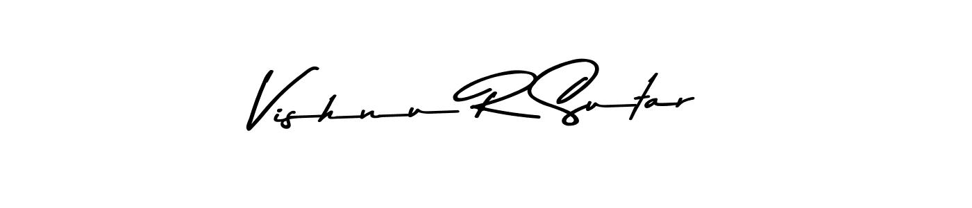 Make a beautiful signature design for name Vishnu R Sutar. With this signature (Asem Kandis PERSONAL USE) style, you can create a handwritten signature for free. Vishnu R Sutar signature style 9 images and pictures png