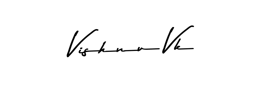 Use a signature maker to create a handwritten signature online. With this signature software, you can design (Asem Kandis PERSONAL USE) your own signature for name Vishnu Vk. Vishnu Vk signature style 9 images and pictures png