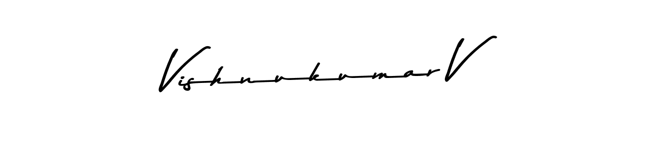 Asem Kandis PERSONAL USE is a professional signature style that is perfect for those who want to add a touch of class to their signature. It is also a great choice for those who want to make their signature more unique. Get Vishnukumar V name to fancy signature for free. Vishnukumar V signature style 9 images and pictures png