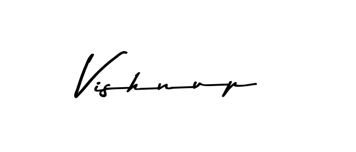 Make a beautiful signature design for name Vishnup. With this signature (Asem Kandis PERSONAL USE) style, you can create a handwritten signature for free. Vishnup signature style 9 images and pictures png