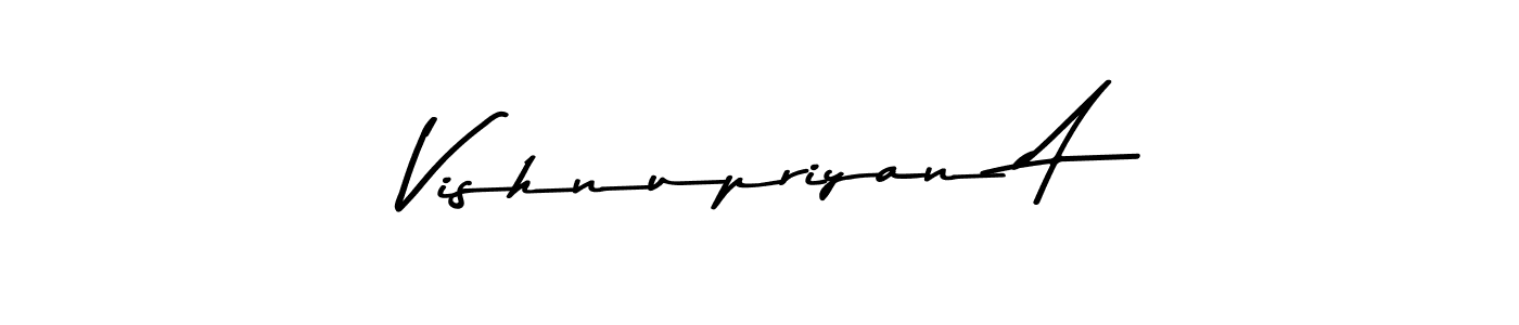 The best way (Asem Kandis PERSONAL USE) to make a short signature is to pick only two or three words in your name. The name Vishnupriyan A include a total of six letters. For converting this name. Vishnupriyan A signature style 9 images and pictures png