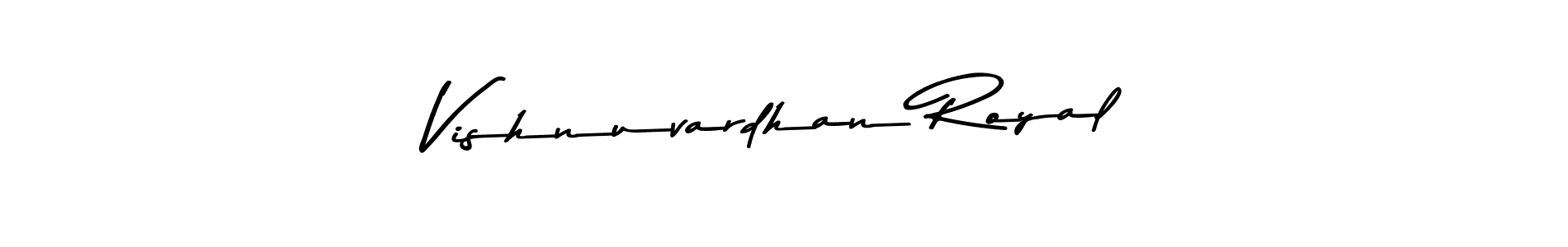 Create a beautiful signature design for name Vishnuvardhan Royal. With this signature (Asem Kandis PERSONAL USE) fonts, you can make a handwritten signature for free. Vishnuvardhan Royal signature style 9 images and pictures png
