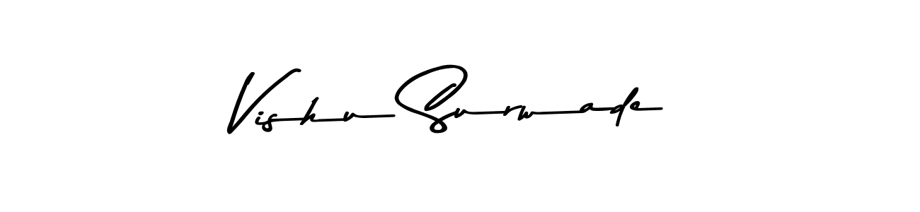 Create a beautiful signature design for name Vishu Surwade. With this signature (Asem Kandis PERSONAL USE) fonts, you can make a handwritten signature for free. Vishu Surwade signature style 9 images and pictures png