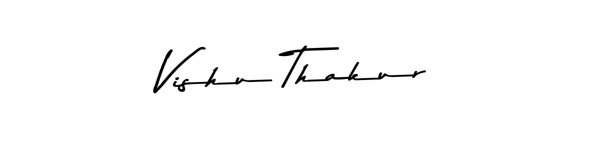 Make a beautiful signature design for name Vishu Thakur. With this signature (Asem Kandis PERSONAL USE) style, you can create a handwritten signature for free. Vishu Thakur signature style 9 images and pictures png
