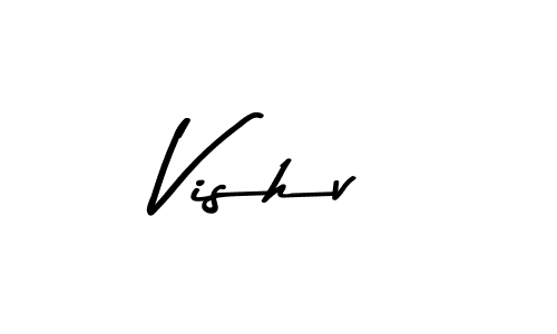Create a beautiful signature design for name Vishv. With this signature (Asem Kandis PERSONAL USE) fonts, you can make a handwritten signature for free. Vishv signature style 9 images and pictures png