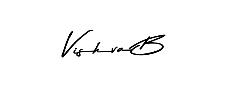 How to make Vishva B name signature. Use Asem Kandis PERSONAL USE style for creating short signs online. This is the latest handwritten sign. Vishva B signature style 9 images and pictures png