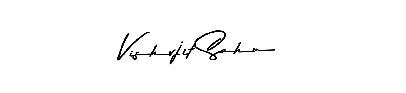 Make a beautiful signature design for name Vishvjit Sahu. With this signature (Asem Kandis PERSONAL USE) style, you can create a handwritten signature for free. Vishvjit Sahu signature style 9 images and pictures png