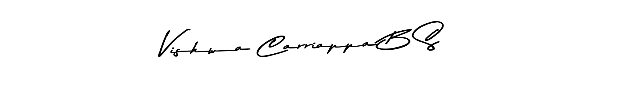 Make a beautiful signature design for name Vishwa Carriappa B S. With this signature (Asem Kandis PERSONAL USE) style, you can create a handwritten signature for free. Vishwa Carriappa B S signature style 9 images and pictures png