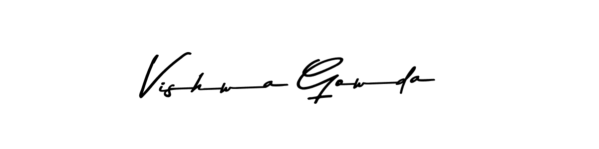 Vishwa Gowda stylish signature style. Best Handwritten Sign (Asem Kandis PERSONAL USE) for my name. Handwritten Signature Collection Ideas for my name Vishwa Gowda. Vishwa Gowda signature style 9 images and pictures png