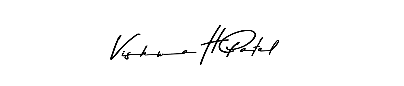 Vishwa H Patel stylish signature style. Best Handwritten Sign (Asem Kandis PERSONAL USE) for my name. Handwritten Signature Collection Ideas for my name Vishwa H Patel. Vishwa H Patel signature style 9 images and pictures png