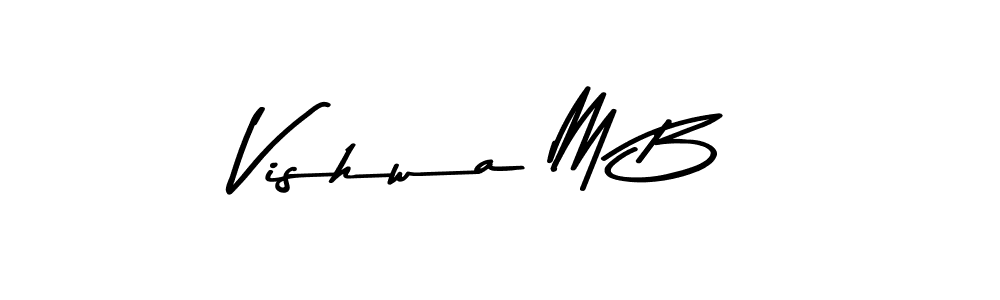 Vishwa M B stylish signature style. Best Handwritten Sign (Asem Kandis PERSONAL USE) for my name. Handwritten Signature Collection Ideas for my name Vishwa M B. Vishwa M B signature style 9 images and pictures png