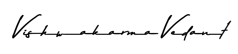 Quickly download Vishwakarma Vedant name signature in high-resolution PNG using Asem Kandis PERSONAL USE style. Ready to insert into PDFs and online applications. Vishwakarma Vedant signature style 9 images and pictures png