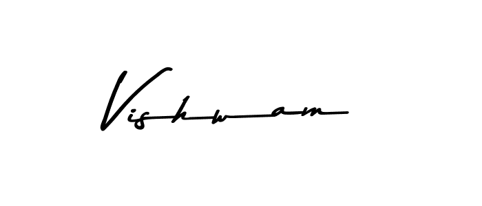 Design your own signature with our free online signature maker. With this signature software, you can create a handwritten (Asem Kandis PERSONAL USE) signature for name Vishwam. Vishwam signature style 9 images and pictures png