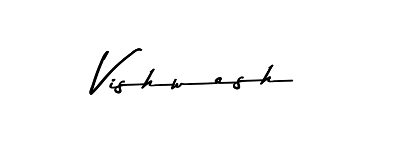 How to make Vishwesh name signature. Use Asem Kandis PERSONAL USE style for creating short signs online. This is the latest handwritten sign. Vishwesh signature style 9 images and pictures png