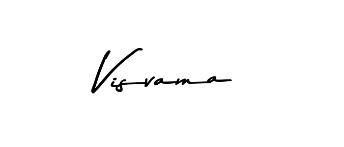 How to make Visvama name signature. Use Asem Kandis PERSONAL USE style for creating short signs online. This is the latest handwritten sign. Visvama signature style 9 images and pictures png