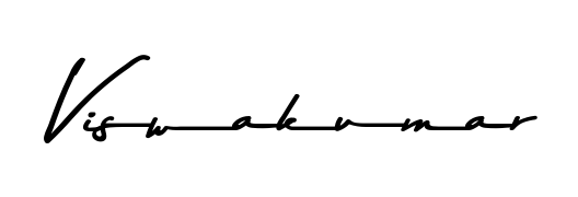 Similarly Asem Kandis PERSONAL USE is the best handwritten signature design. Signature creator online. You can use it as an online autograph creator for name Viswakumar. Viswakumar signature style 9 images and pictures png