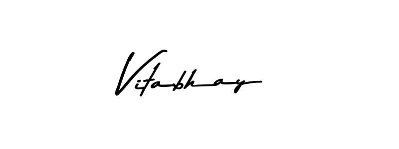 Create a beautiful signature design for name Vitabhay. With this signature (Asem Kandis PERSONAL USE) fonts, you can make a handwritten signature for free. Vitabhay signature style 9 images and pictures png