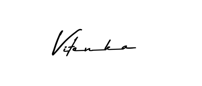 Create a beautiful signature design for name Vitenka. With this signature (Asem Kandis PERSONAL USE) fonts, you can make a handwritten signature for free. Vitenka signature style 9 images and pictures png