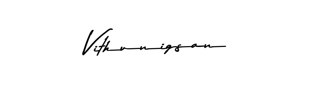 How to make Vithunigsan name signature. Use Asem Kandis PERSONAL USE style for creating short signs online. This is the latest handwritten sign. Vithunigsan signature style 9 images and pictures png