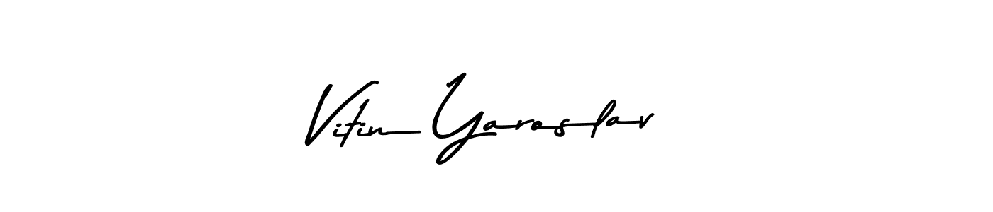 Use a signature maker to create a handwritten signature online. With this signature software, you can design (Asem Kandis PERSONAL USE) your own signature for name Vitin Yaroslav. Vitin Yaroslav signature style 9 images and pictures png