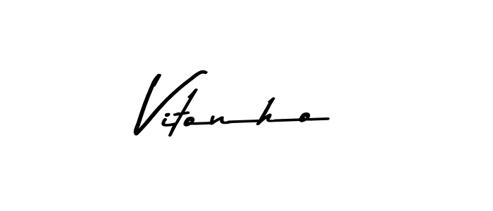 if you are searching for the best signature style for your name Vitonho. so please give up your signature search. here we have designed multiple signature styles  using Asem Kandis PERSONAL USE. Vitonho signature style 9 images and pictures png