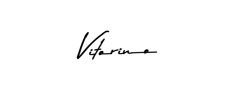 Create a beautiful signature design for name Vitorino. With this signature (Asem Kandis PERSONAL USE) fonts, you can make a handwritten signature for free. Vitorino signature style 9 images and pictures png