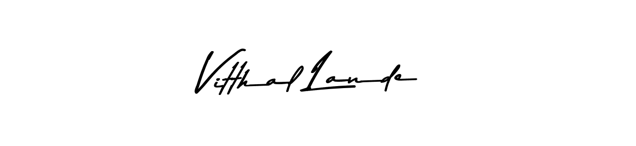 Design your own signature with our free online signature maker. With this signature software, you can create a handwritten (Asem Kandis PERSONAL USE) signature for name Vitthal Lande. Vitthal Lande signature style 9 images and pictures png