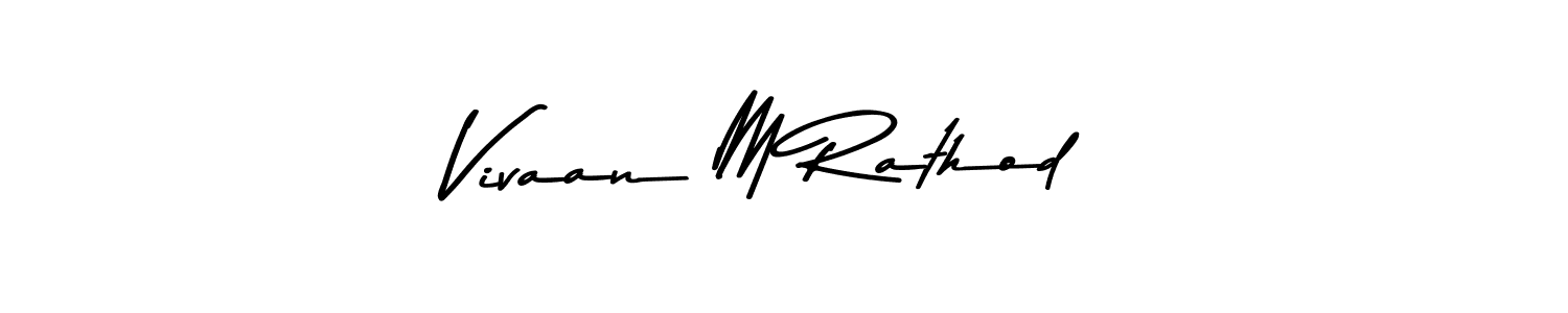 The best way (Asem Kandis PERSONAL USE) to make a short signature is to pick only two or three words in your name. The name Vivaan M Rathod include a total of six letters. For converting this name. Vivaan M Rathod signature style 9 images and pictures png
