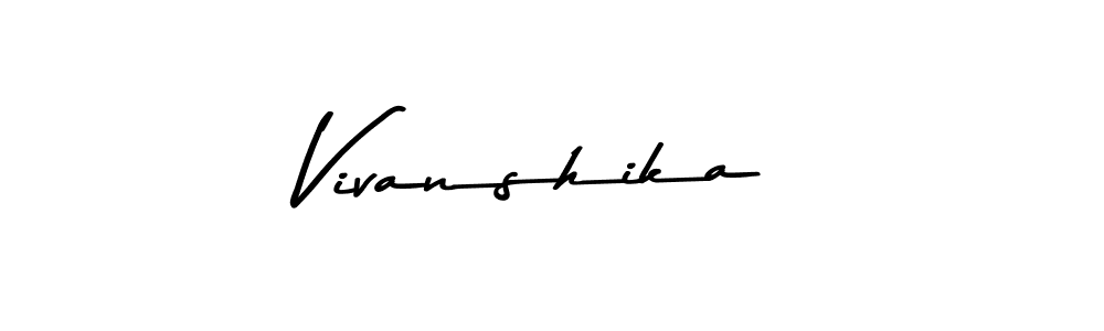 Make a beautiful signature design for name Vivanshika. With this signature (Asem Kandis PERSONAL USE) style, you can create a handwritten signature for free. Vivanshika signature style 9 images and pictures png