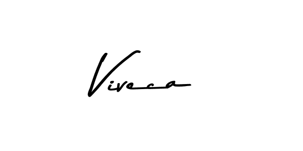 How to make Viveca name signature. Use Asem Kandis PERSONAL USE style for creating short signs online. This is the latest handwritten sign. Viveca signature style 9 images and pictures png