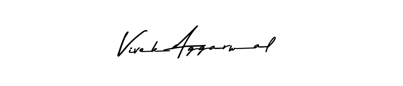 How to make Vivek Aggarwal name signature. Use Asem Kandis PERSONAL USE style for creating short signs online. This is the latest handwritten sign. Vivek Aggarwal signature style 9 images and pictures png