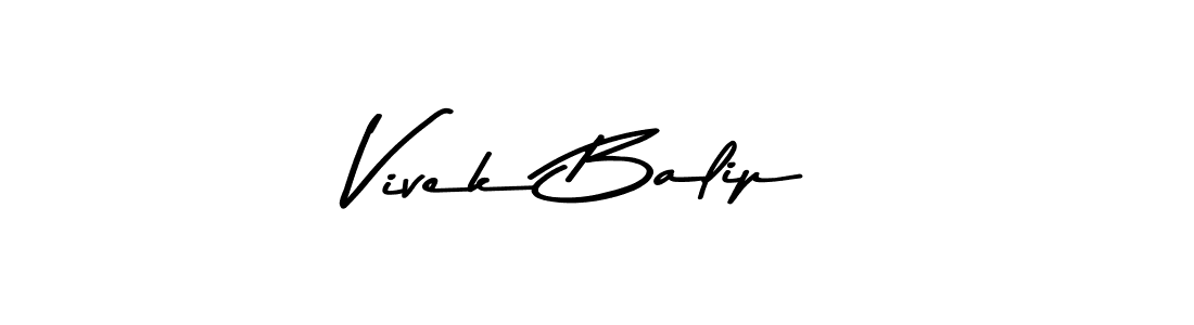 How to make Vivek Balip name signature. Use Asem Kandis PERSONAL USE style for creating short signs online. This is the latest handwritten sign. Vivek Balip signature style 9 images and pictures png