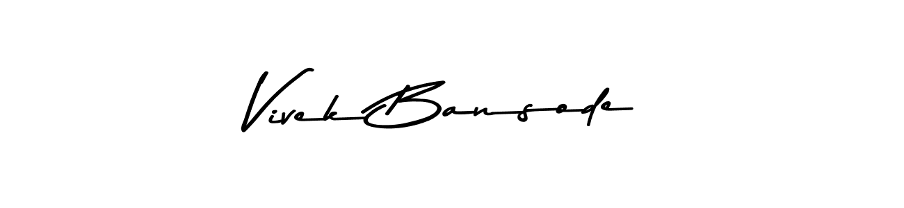 How to make Vivek Bansode name signature. Use Asem Kandis PERSONAL USE style for creating short signs online. This is the latest handwritten sign. Vivek Bansode signature style 9 images and pictures png