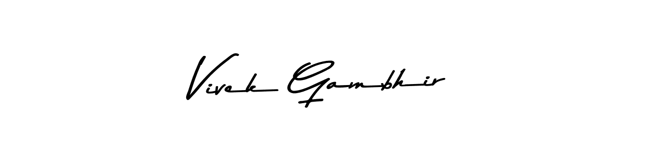 Design your own signature with our free online signature maker. With this signature software, you can create a handwritten (Asem Kandis PERSONAL USE) signature for name Vivek Gambhir. Vivek Gambhir signature style 9 images and pictures png