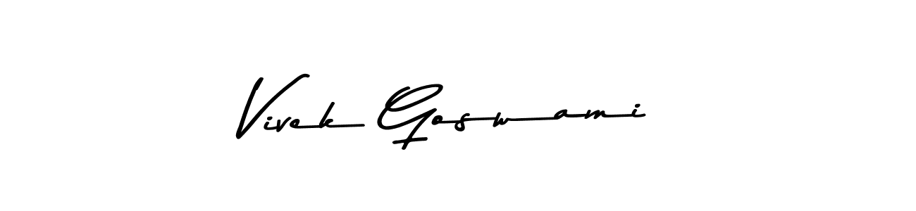 Make a beautiful signature design for name Vivek Goswami. With this signature (Asem Kandis PERSONAL USE) style, you can create a handwritten signature for free. Vivek Goswami signature style 9 images and pictures png