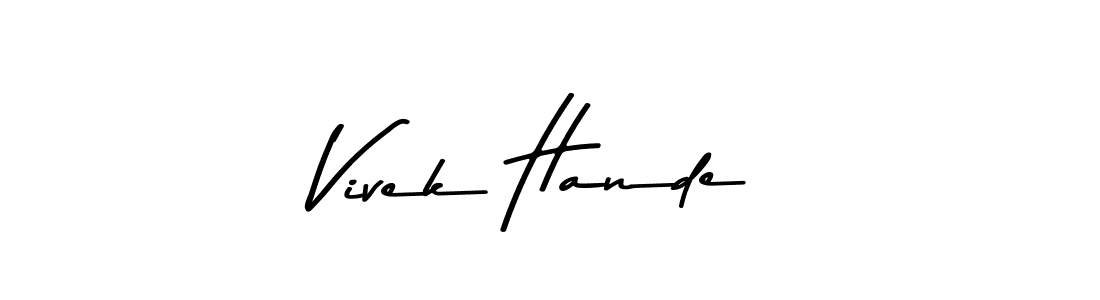 Create a beautiful signature design for name Vivek Hande. With this signature (Asem Kandis PERSONAL USE) fonts, you can make a handwritten signature for free. Vivek Hande signature style 9 images and pictures png