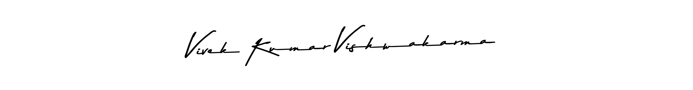 How to make Vivek Kumar Vishwakarma name signature. Use Asem Kandis PERSONAL USE style for creating short signs online. This is the latest handwritten sign. Vivek Kumar Vishwakarma signature style 9 images and pictures png