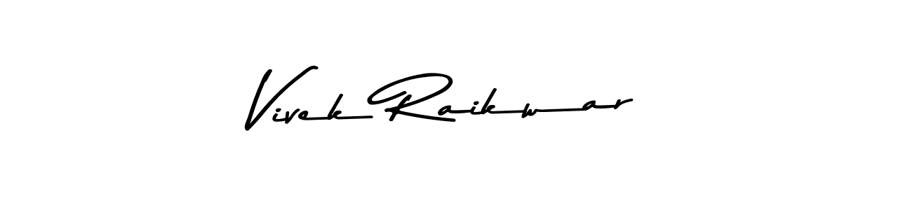 How to make Vivek Raikwar name signature. Use Asem Kandis PERSONAL USE style for creating short signs online. This is the latest handwritten sign. Vivek Raikwar signature style 9 images and pictures png