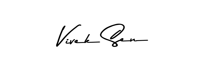How to make Vivek Sen name signature. Use Asem Kandis PERSONAL USE style for creating short signs online. This is the latest handwritten sign. Vivek Sen signature style 9 images and pictures png